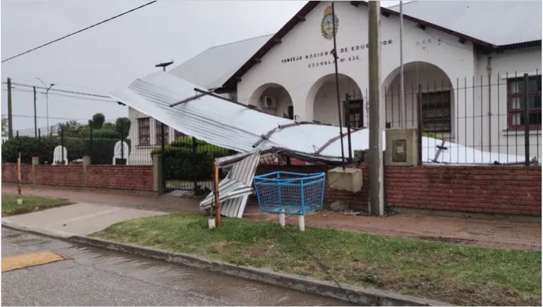 Fuerte temporal en el sur de Córdoba: seis localidades afectadas
